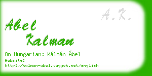 abel kalman business card